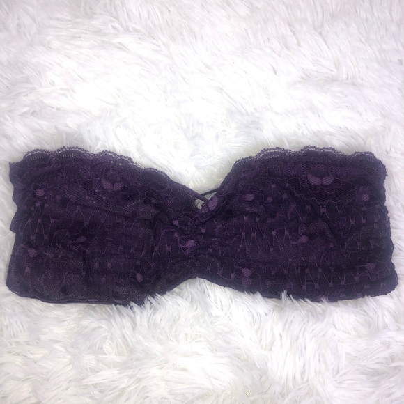 Intimately FP LACE bandeau strappy back royal purp - Picture 4 of 9